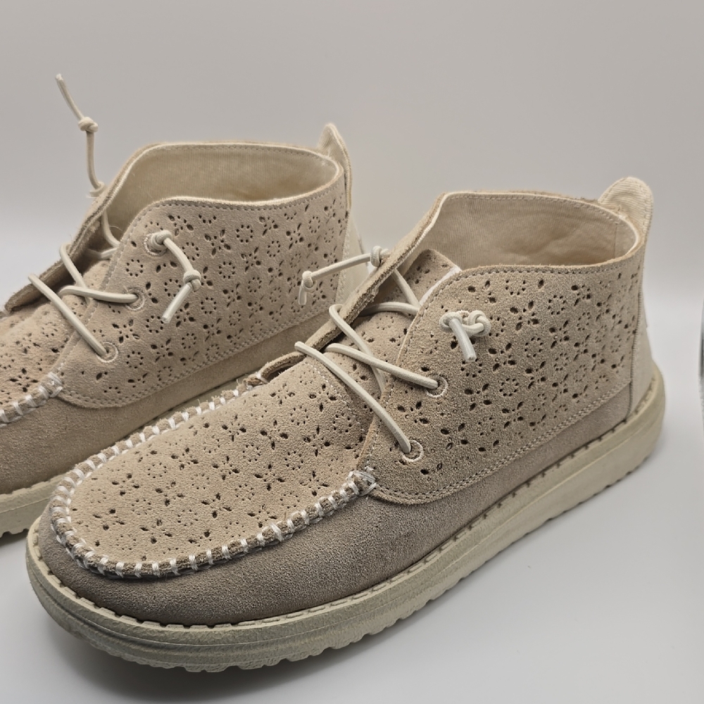 Hey Dude Women's Lace Up Beige Boots